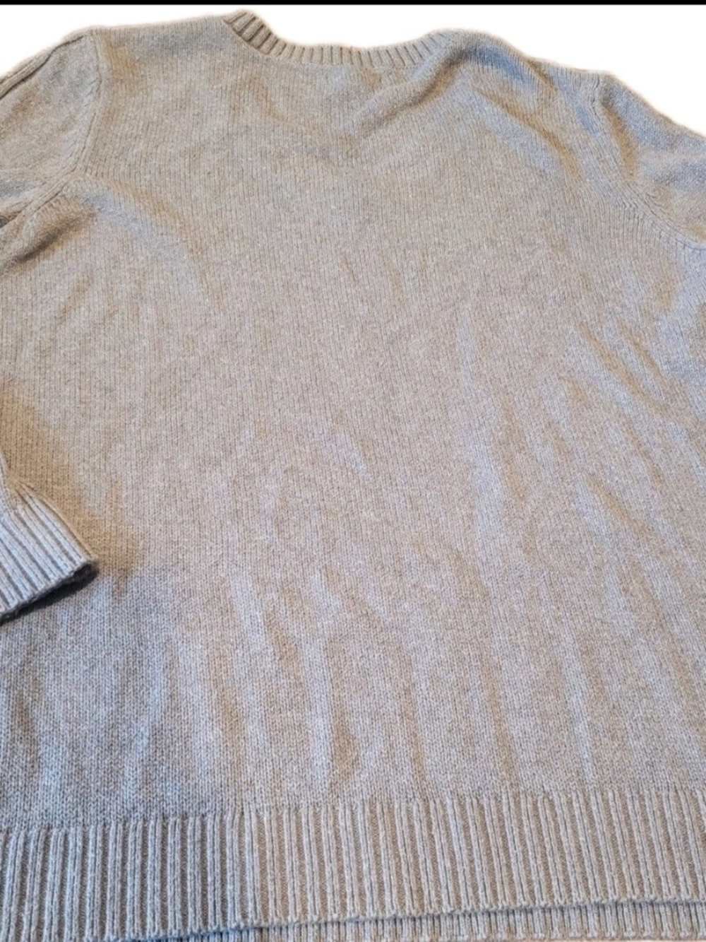 Croft & Barrow Women’s XL Gray Cable Knit V Neck Cotton Blend Sweater - Picture 2 of 8
